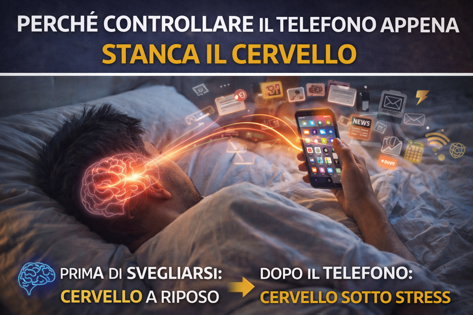 Perché controllare il telefono appena svegli stanca il cervello