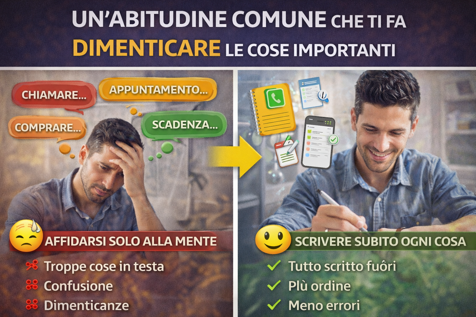 Un’abitudine comune che ti fa dimenticare le cose importanti