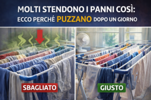 Molti stendono i panni così: ecco perché puzzano dopo un giorno