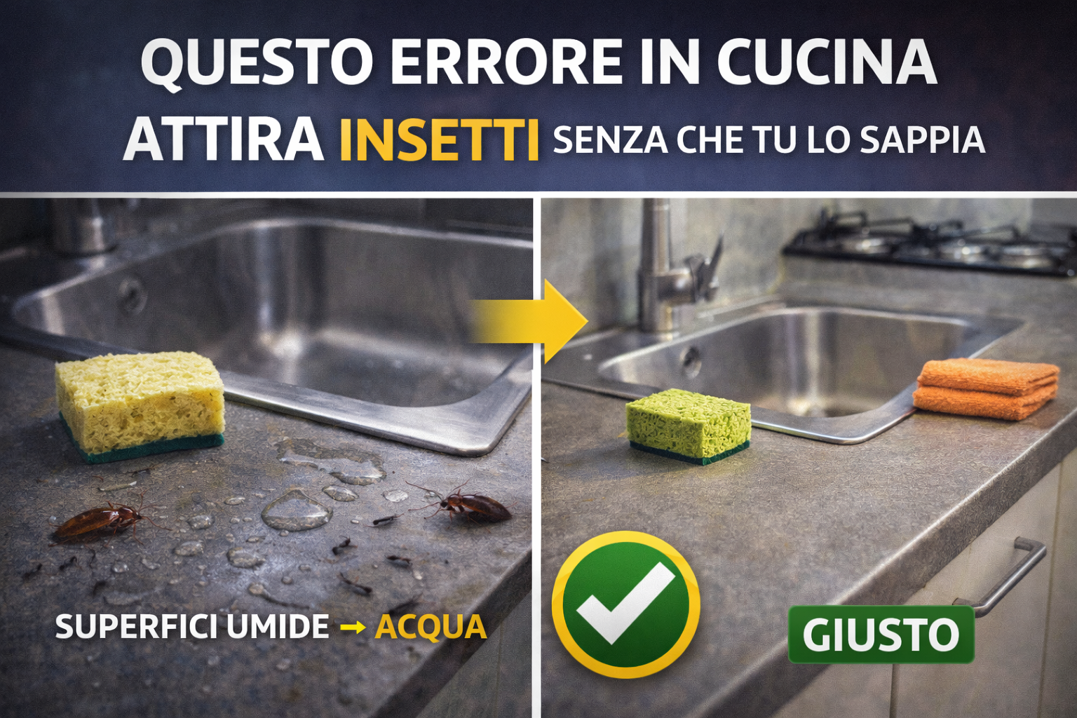 Questo errore in cucina attira insetti senza che tu lo sappia
